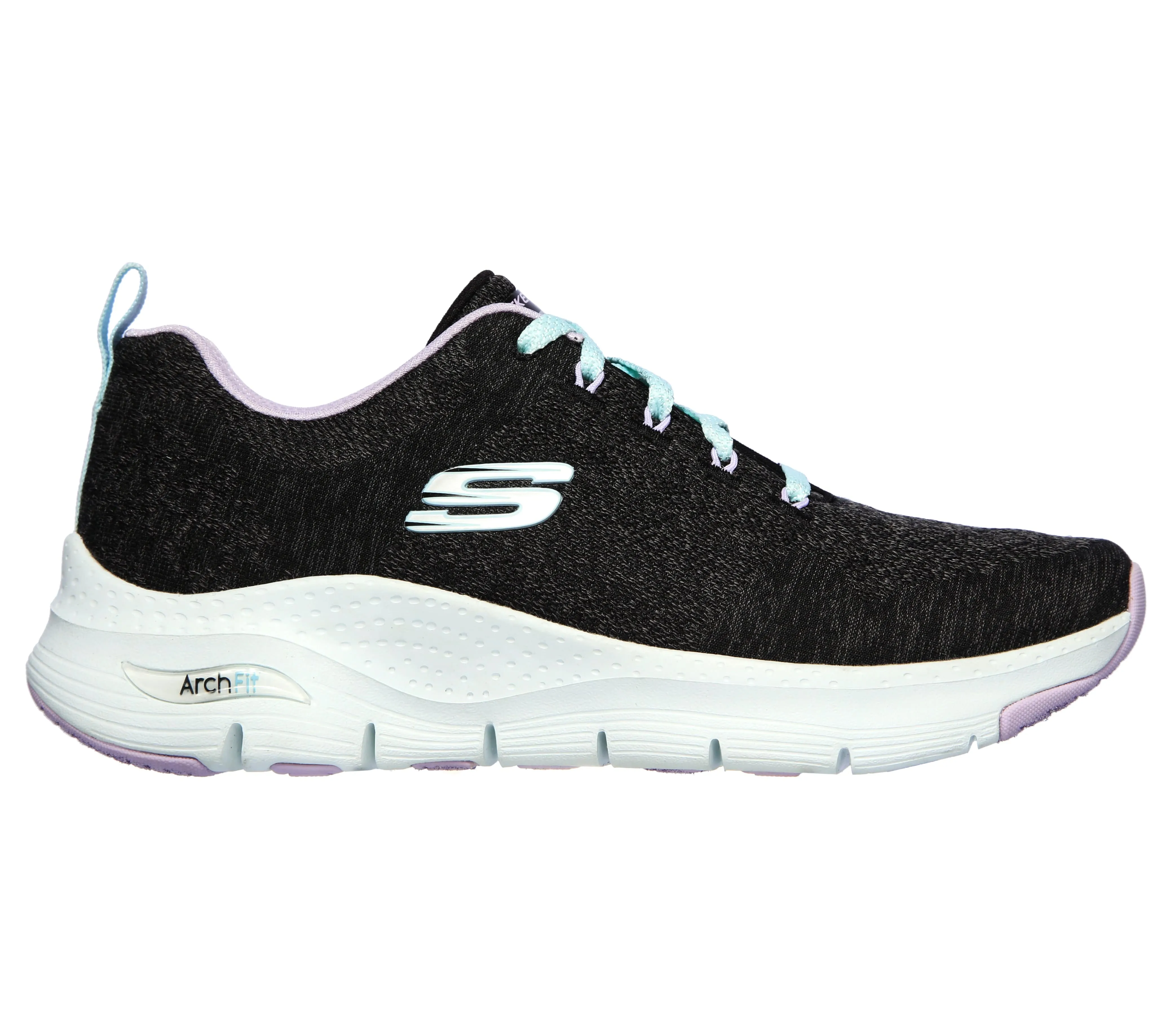 Skechers Arch Fit Comfy Wave Trainers Black