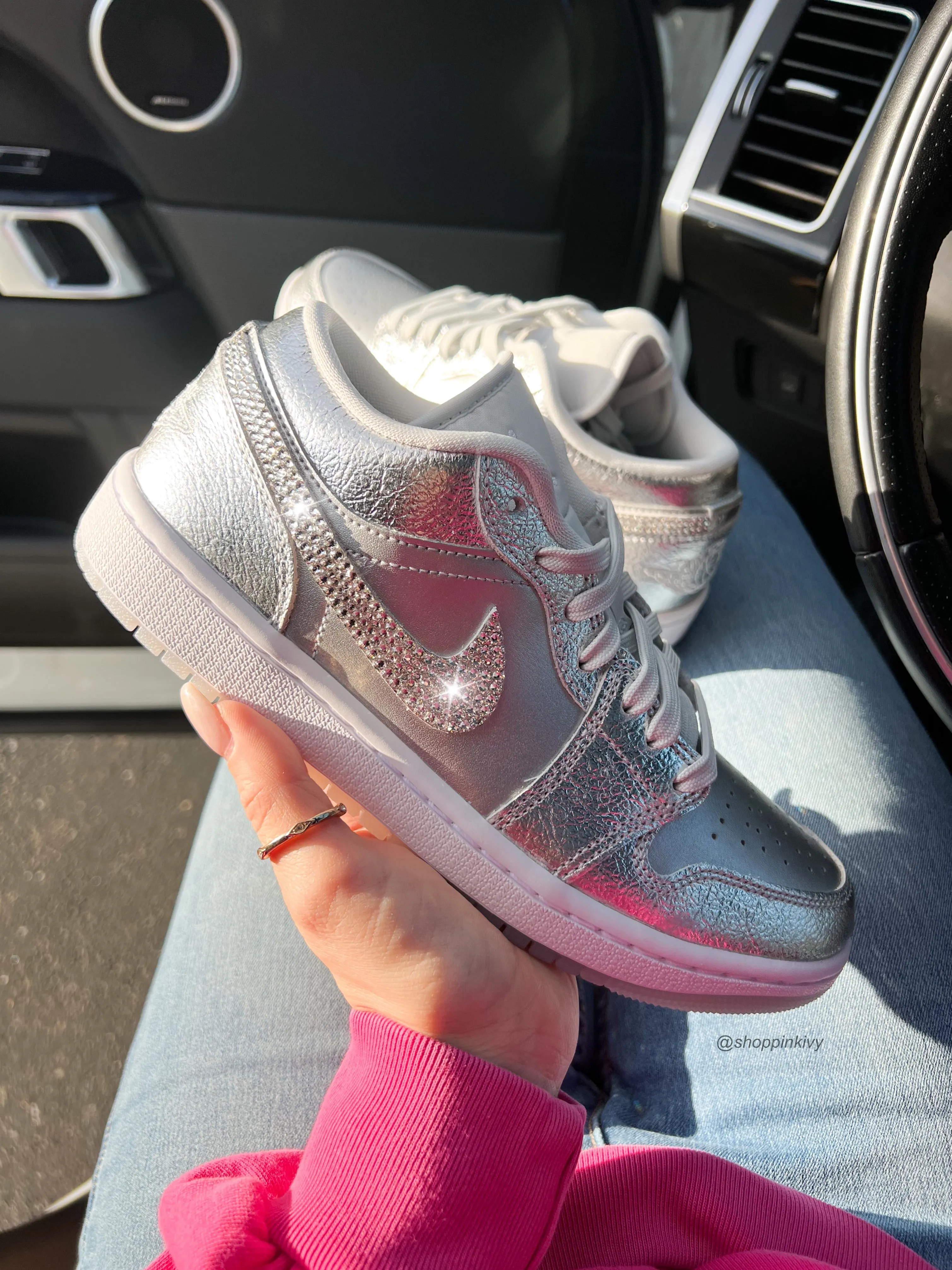 Special Edition Metallic Swarovski Women’s Air Jordan 1 Low Shoes