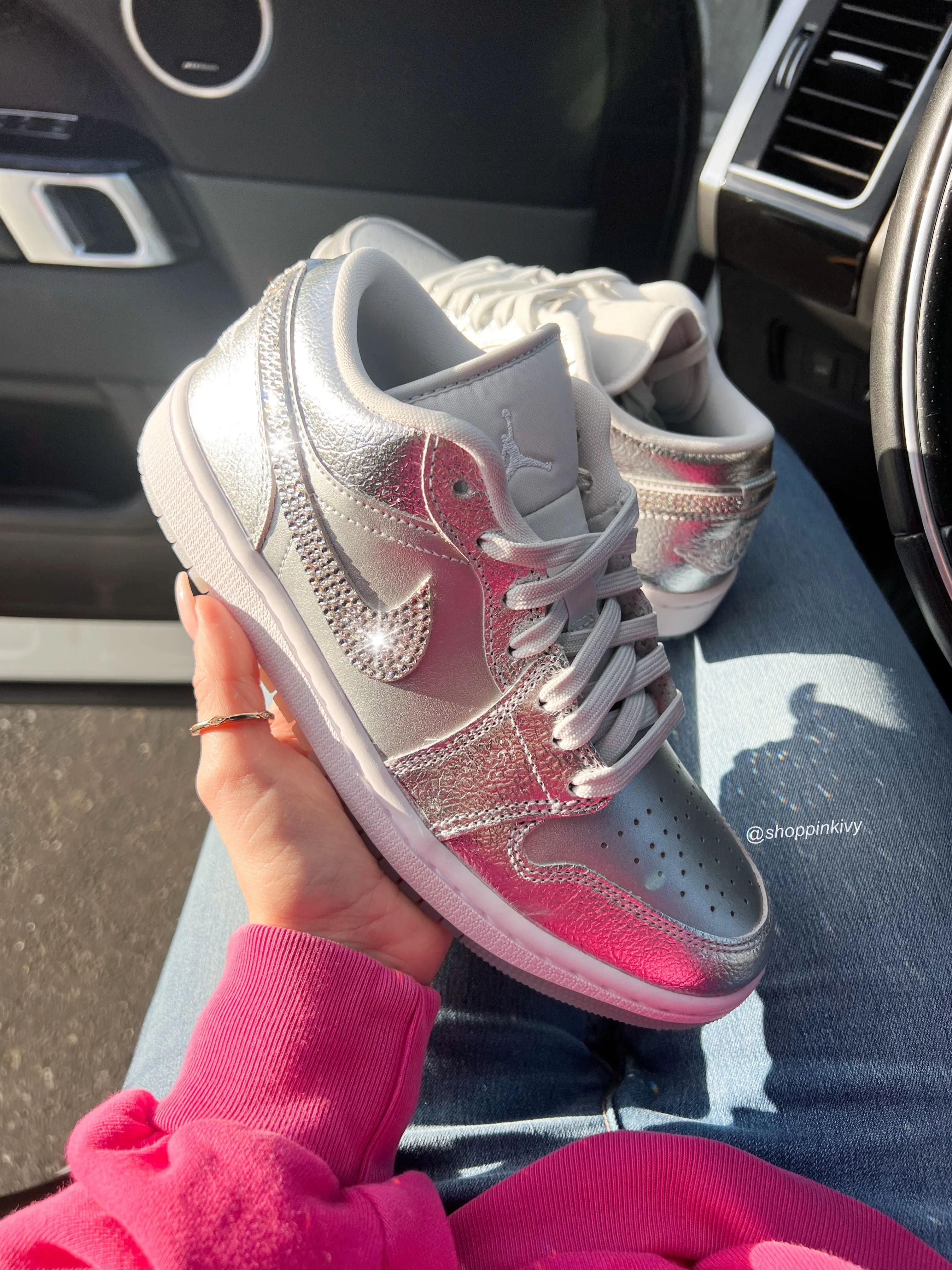 Special Edition Metallic Swarovski Women’s Air Jordan 1 Low Shoes