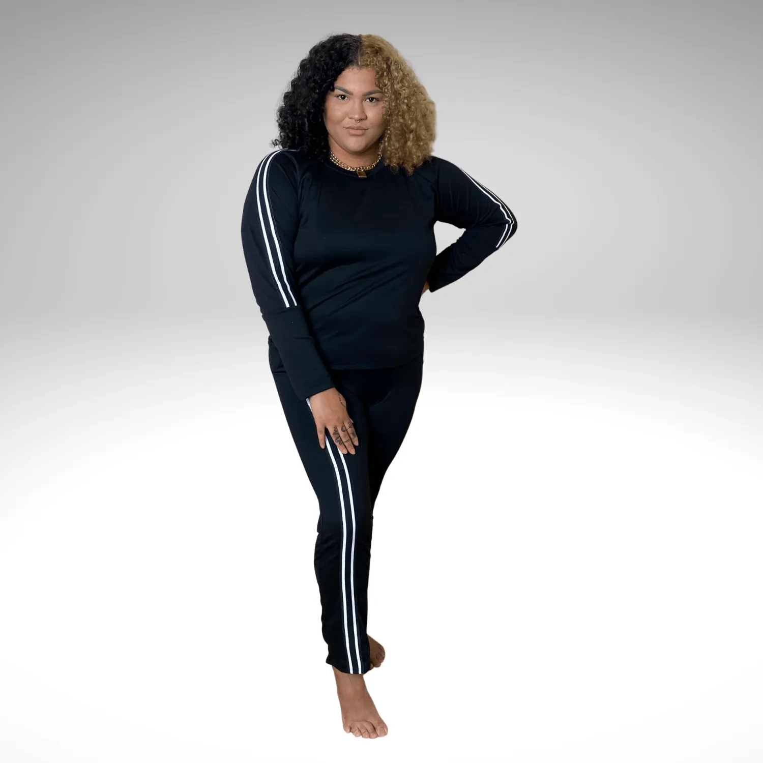 Sporty Stripes Plus Size Sets