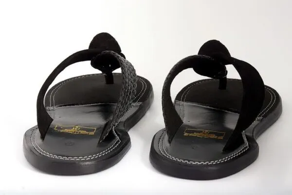 The Akan Black ornament open Slippers in new design