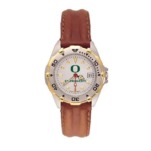 University of Oregon Womens All-Star Watch - Leather Strap - Color Logo