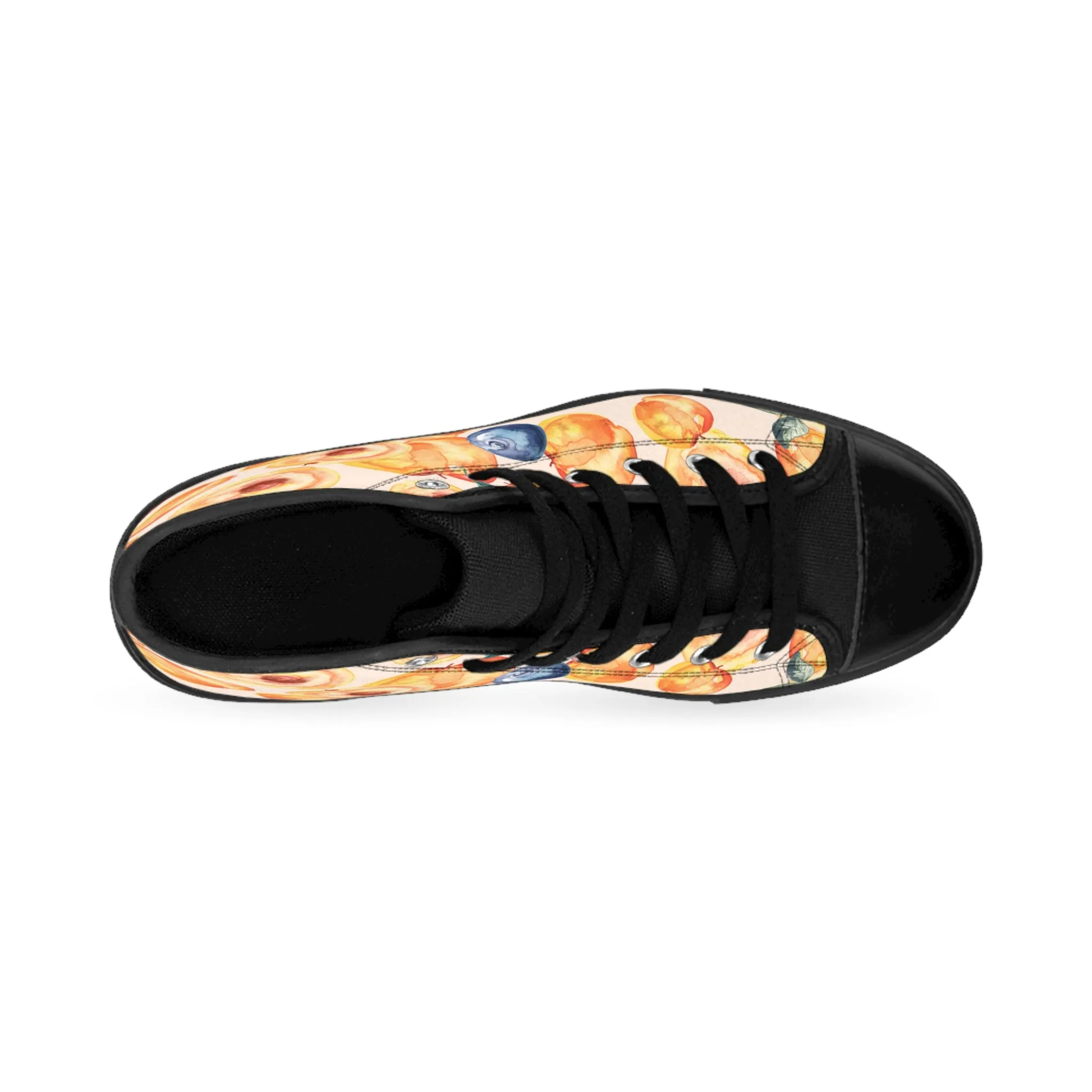 Watercolor Apricot and Plum Men's Classic Sneakers