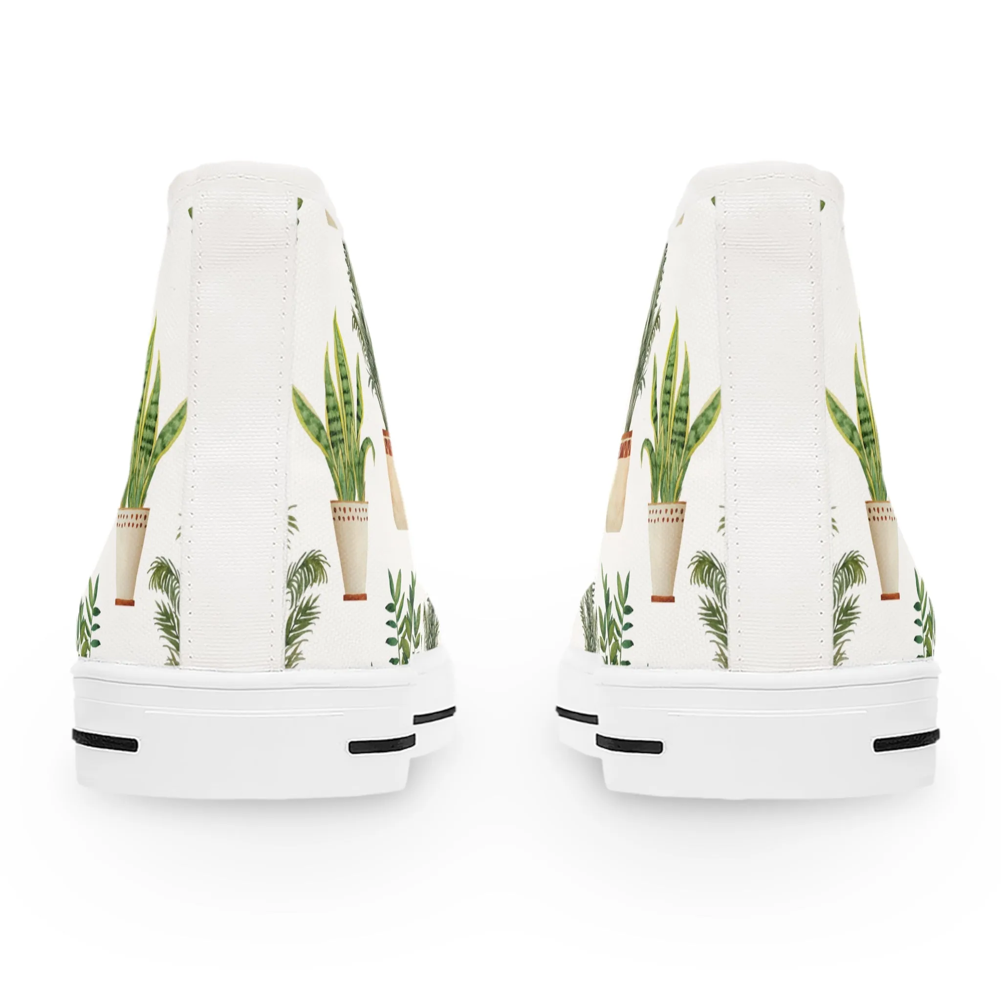 Watercolor Potted Plants Women's High Top Sneakers