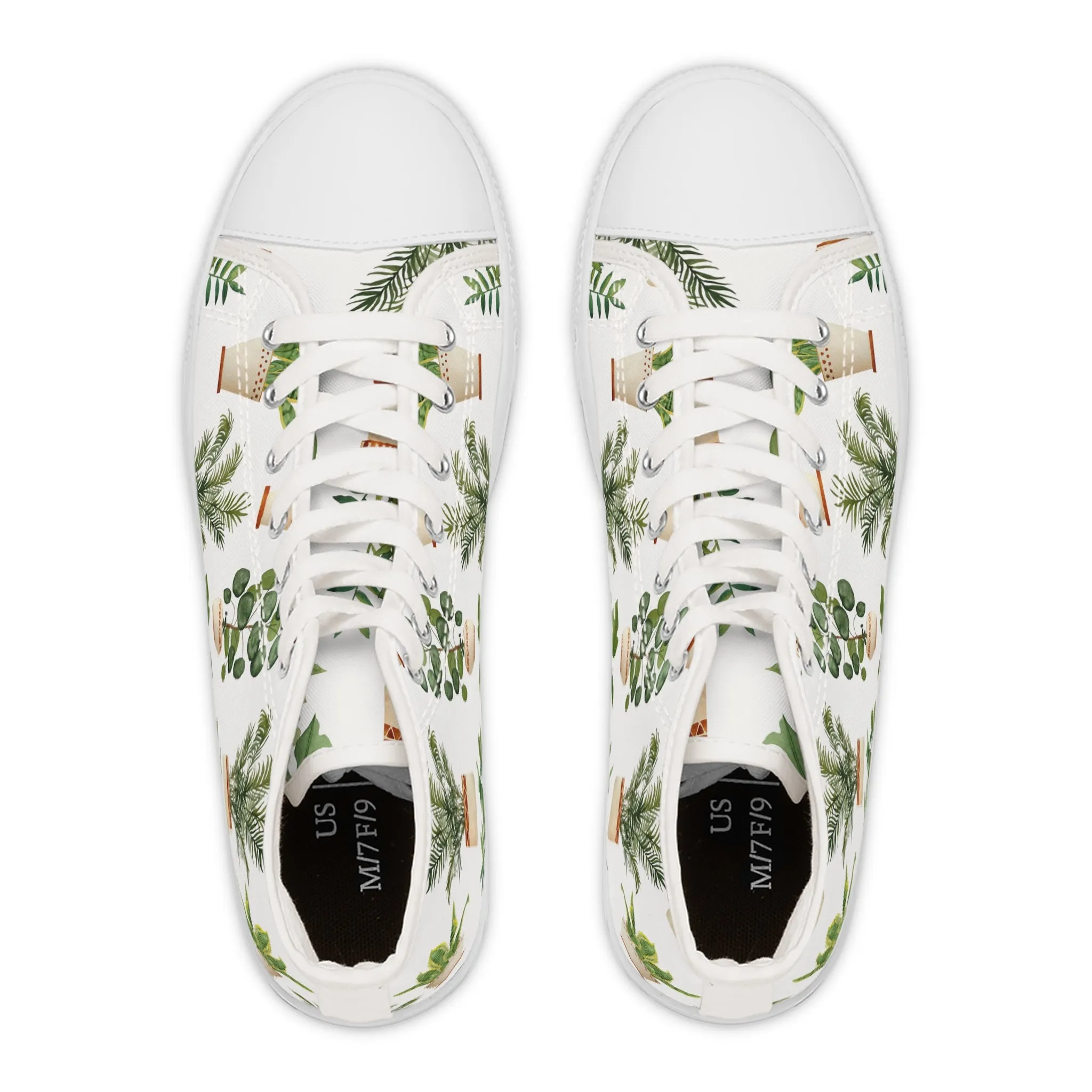 Watercolor Potted Plants Women's High Top Sneakers