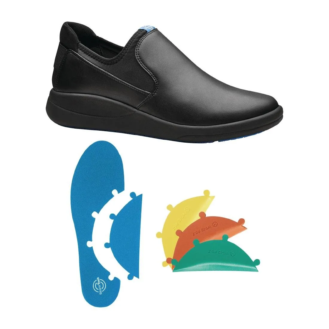 WearerTech Vitalise Slip on Shoe Black/Black with Modular Insole Size 43 - BB741-43