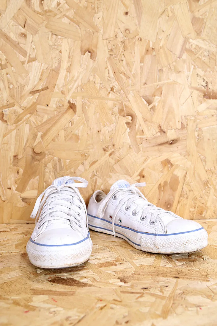 White Leather Converse All Stars