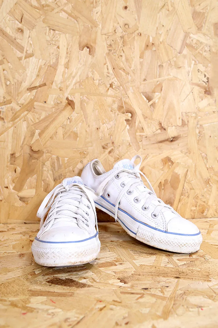 White Leather Converse All Stars