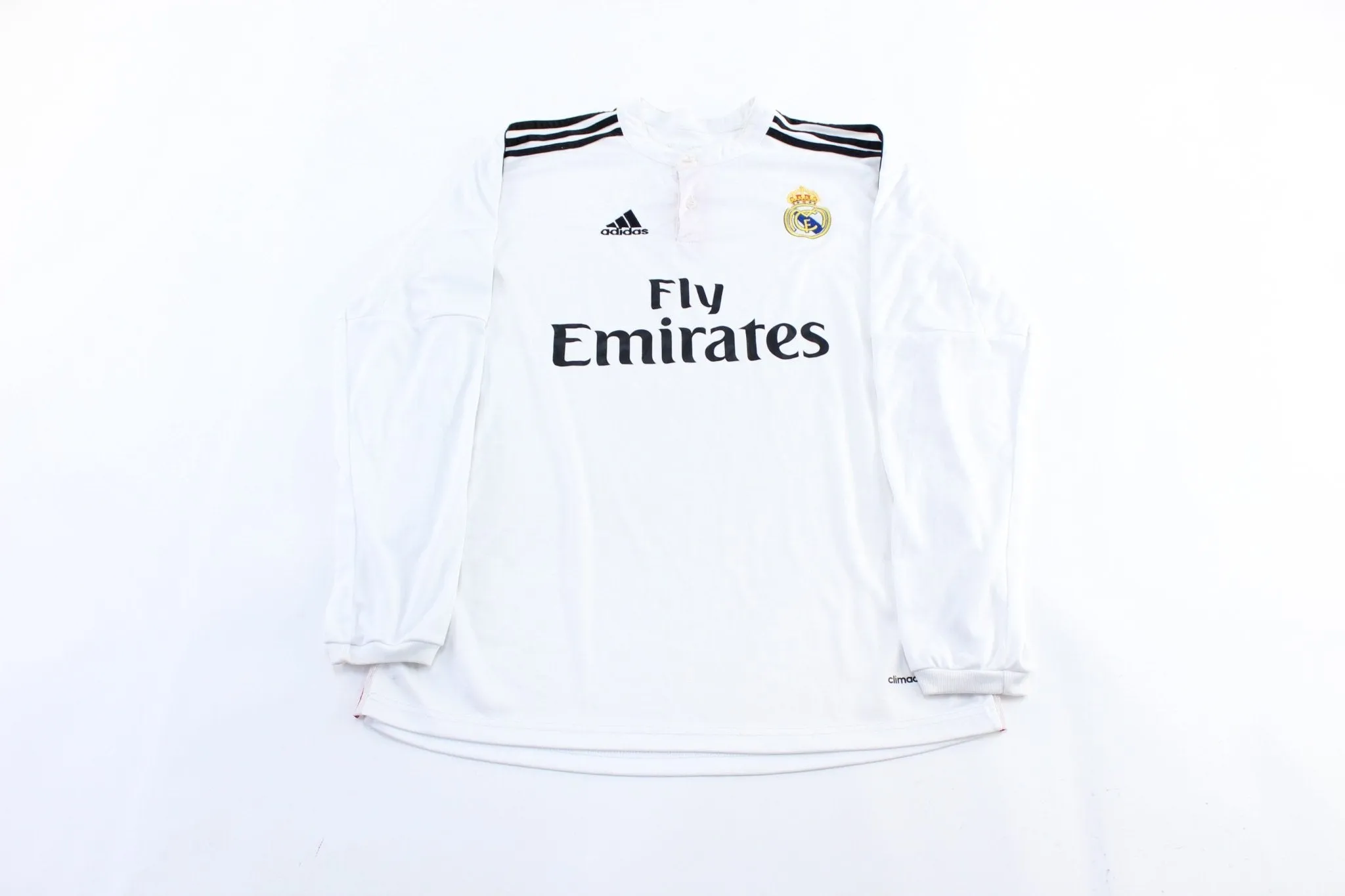 Women's Adidas Embroidered Logo Real Madrid Striped LS Soccer Jersey