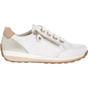 Women's Ara Ollie White/Gold Leather