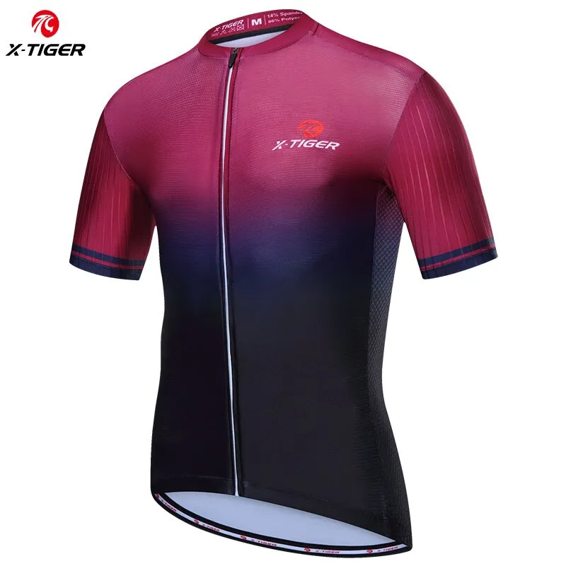 X-TIGER Cycling Jersey Mens Bike Shirt Short Sleeve