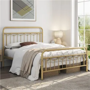 Yaheetech Metal Bed Frame with Vintage Headboard and Footboard