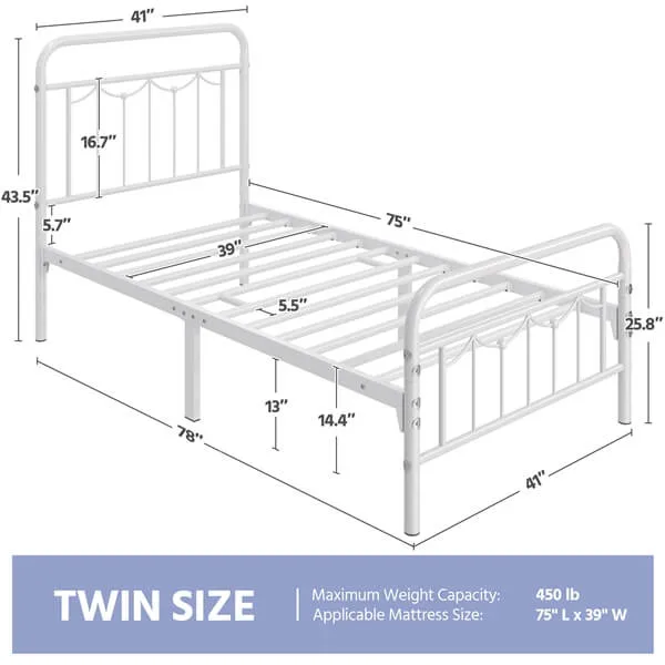 Yaheetech Strong Heavy-Duty Metal Bed Frames