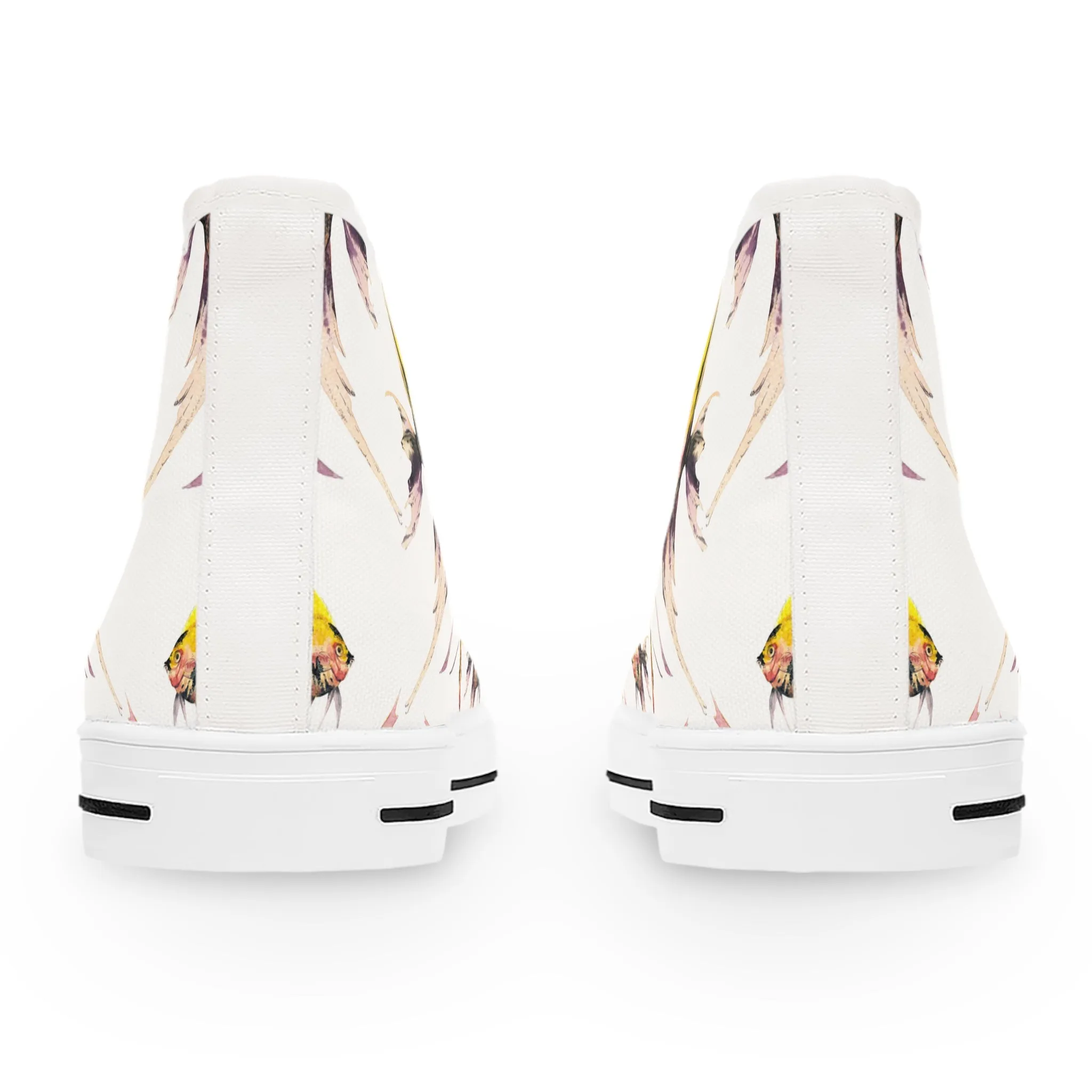 Yellow Tropical Exotic Fish Women's High Top Sneakers