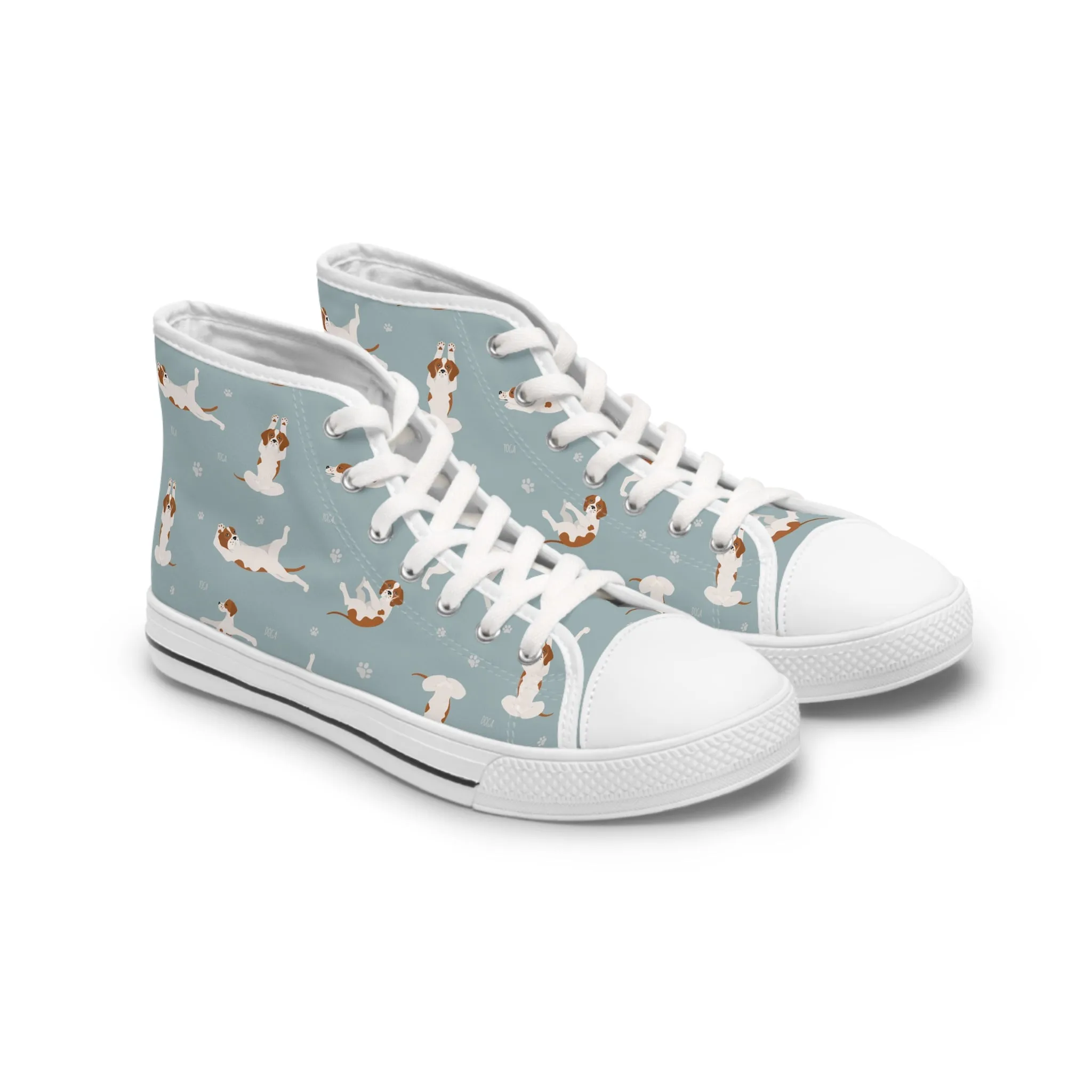 Yoga Dog Poses Women's High Top Sneakers